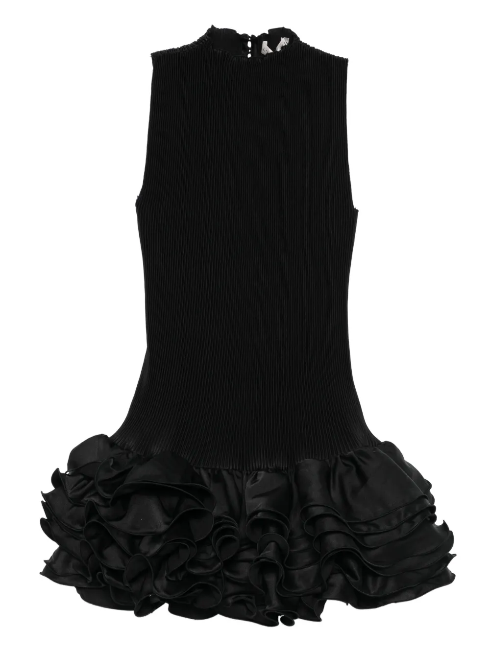 ribbed ruffled mini cocktail dress