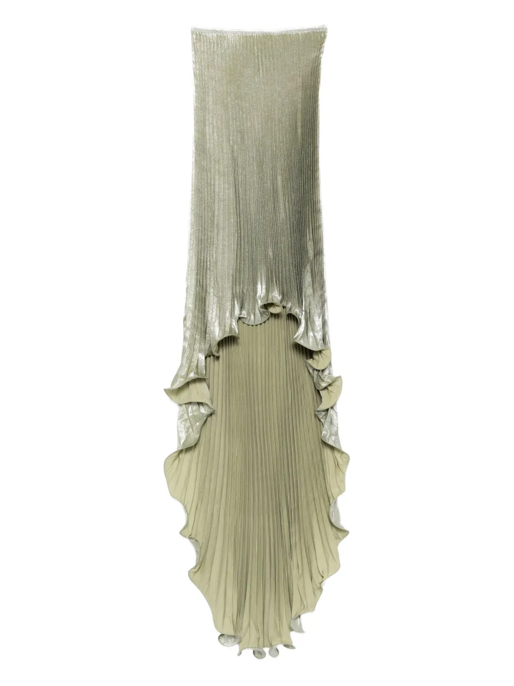 L'idée Pleated Ruffle Dress In Green