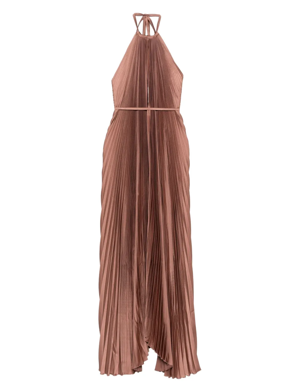 pleated halterneck gown