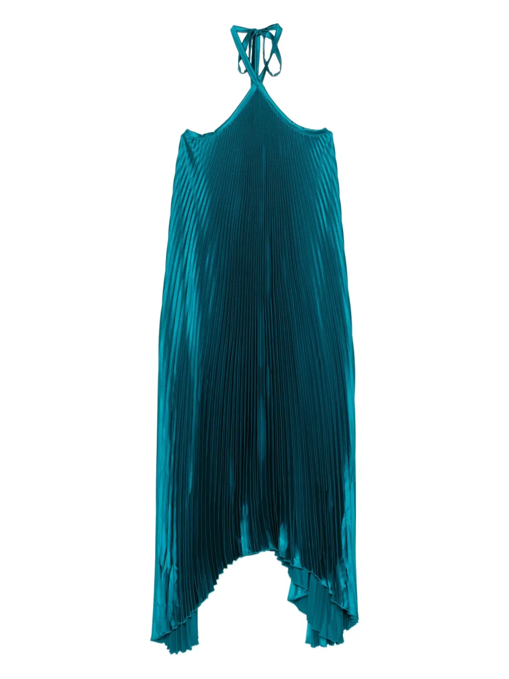 Deesse pleated halterneck gown