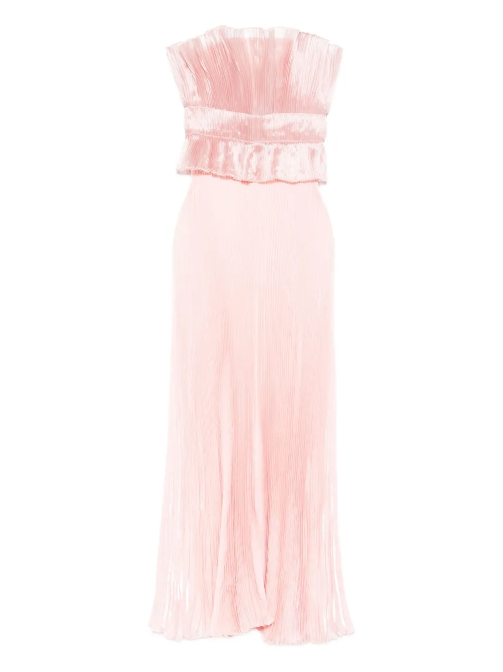 pleated ruffled gown