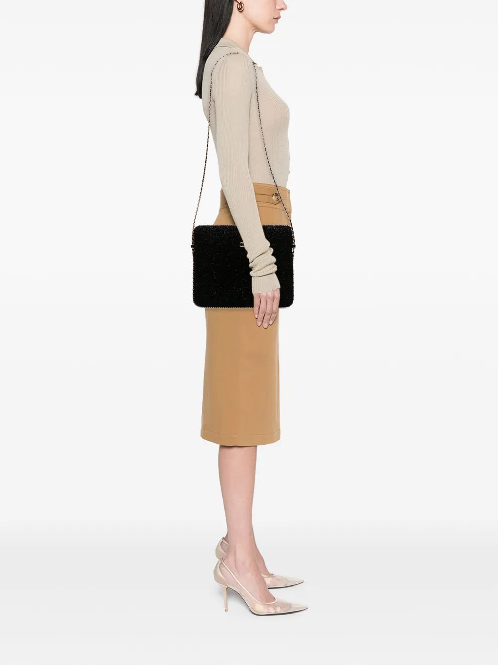 CHANEL Pre-Owned 2016-2017 Tweed Chain Around Tablet Holder crossbody bag | Pre-Owned | Image 2