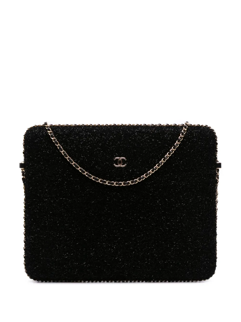 CHANEL Pre-Owned 2016-2017 Tweed Chain Around Tablet Holder crossbody CHANEL Pre-Owned 2016-2017 Tweed Chain Around Tablet Holder crossbody