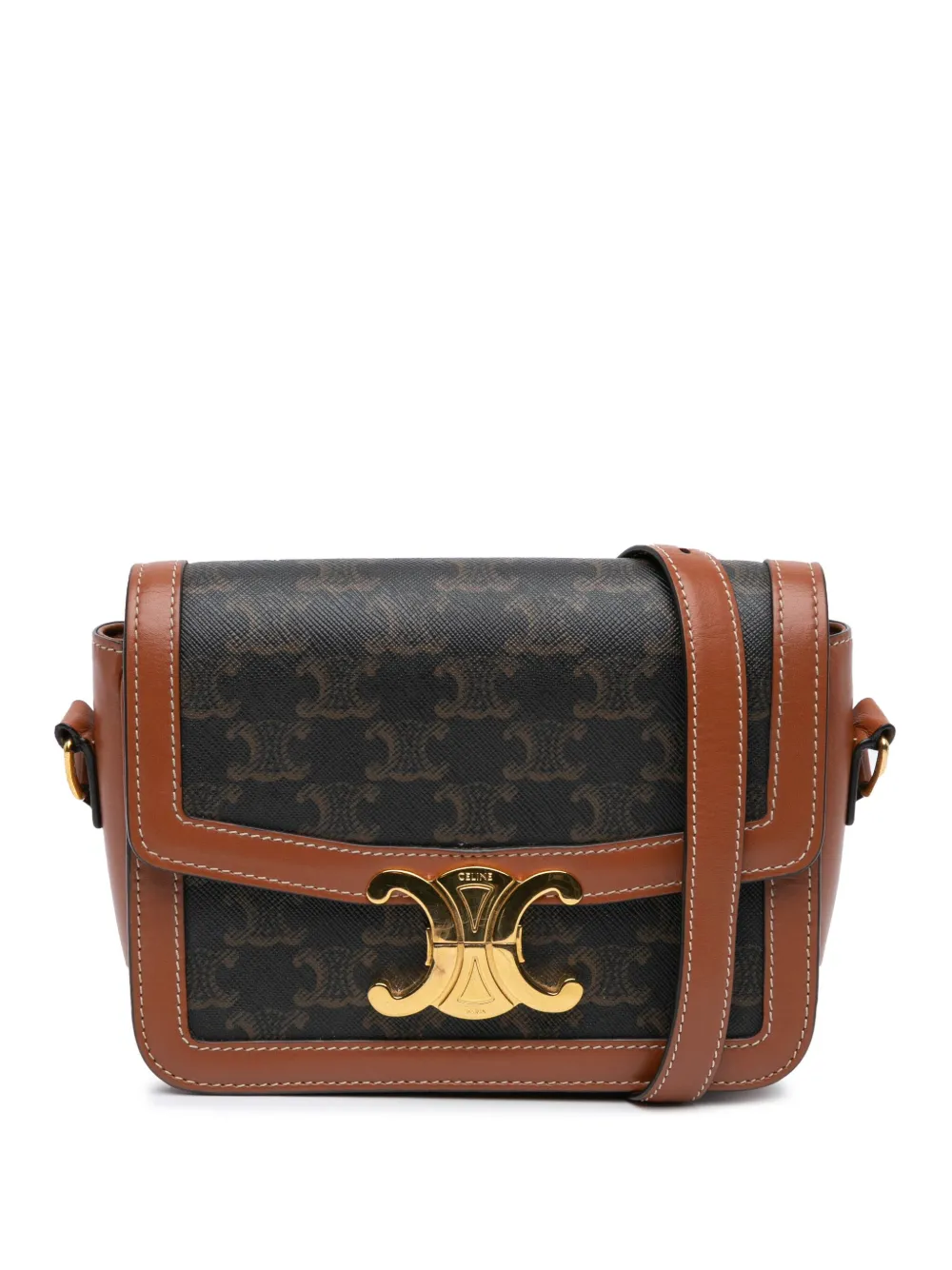 Céline Pre-Owned 2020 Teen Coated Canvas Triomphe crossbody bag - ブラウン Céline Pre-Owned 2020 Teen Coated Canvas Triomphe crossbody bag - ブラウン