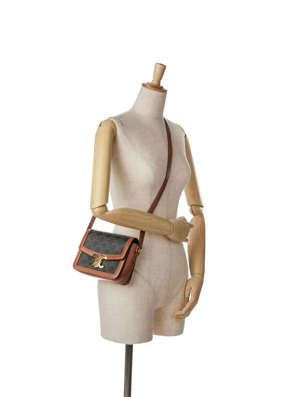 Pre-owned Celine 2020 Teen Coated Canvas Triomphe Crossbody Bag