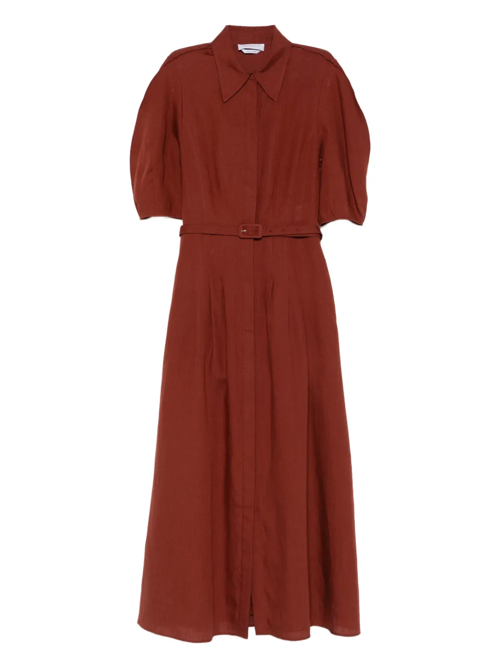 Gabriela Hearst Maude belted midi dress - Marrone