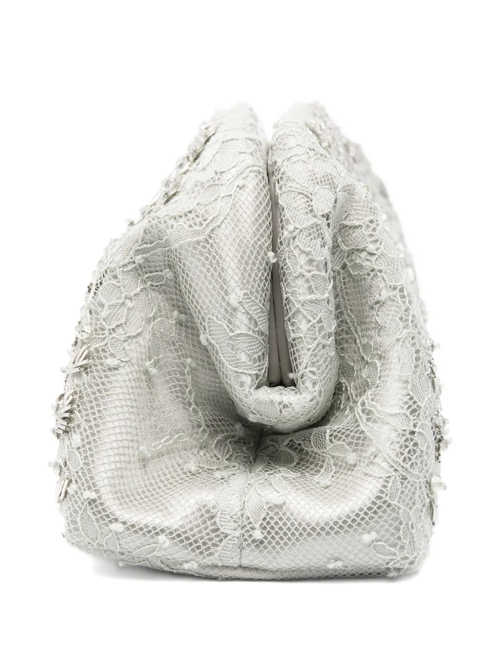 Alberta Ferretti beaded lace clutch Grijs