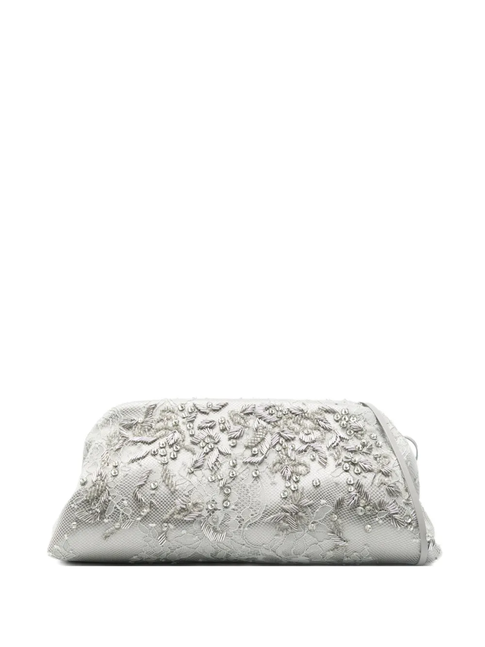 Alberta Ferretti beaded lace clutch Grijs