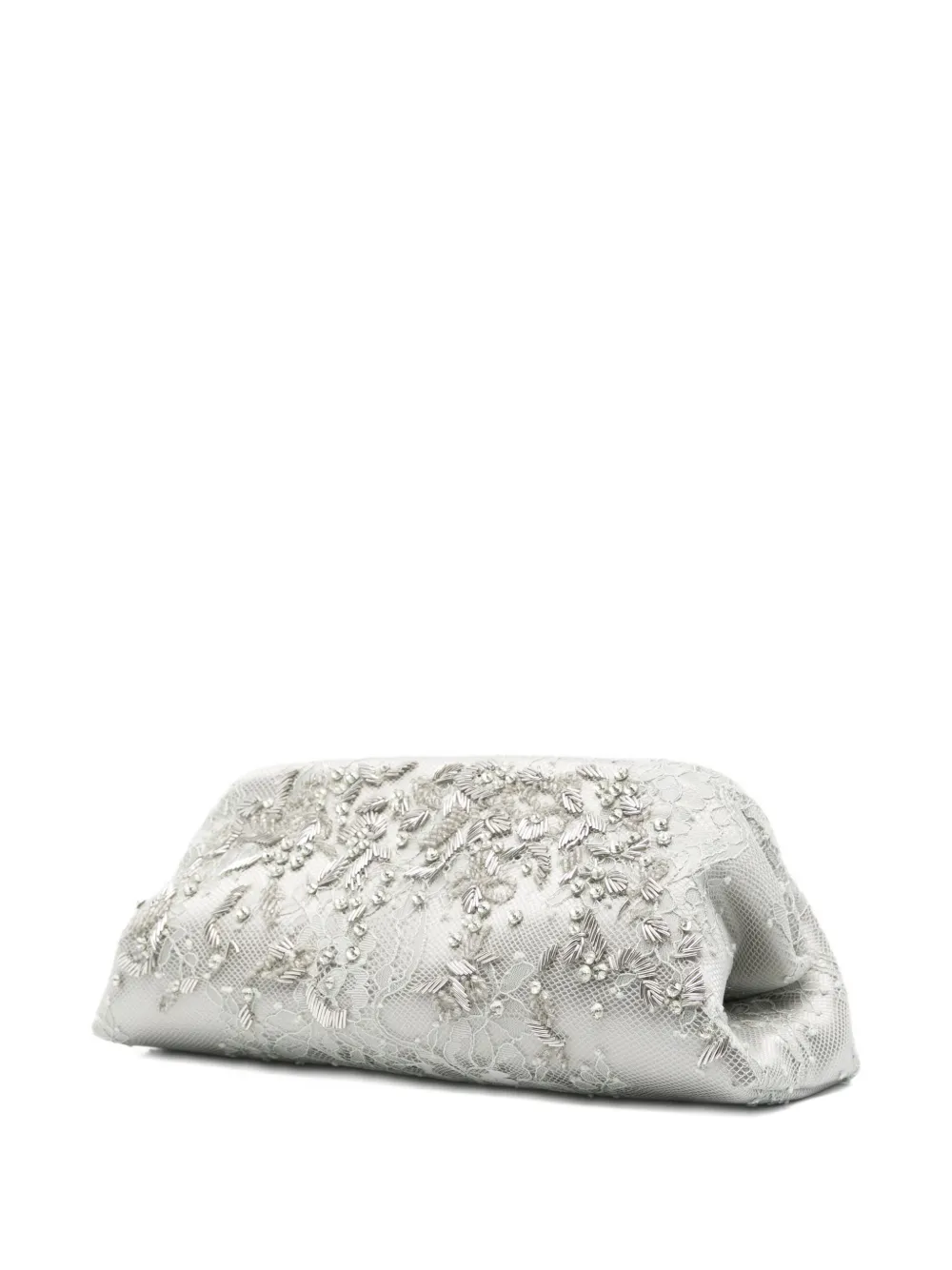 Alberta Ferretti beaded lace clutch Grijs
