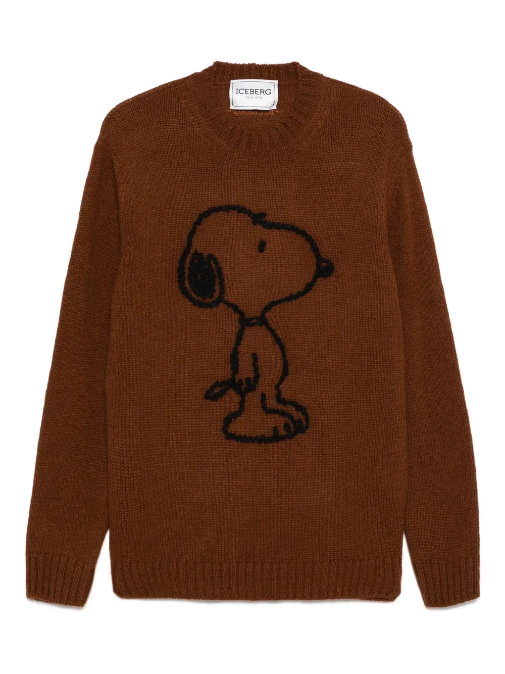 snoopy-motif wool-alpaca blend sweater