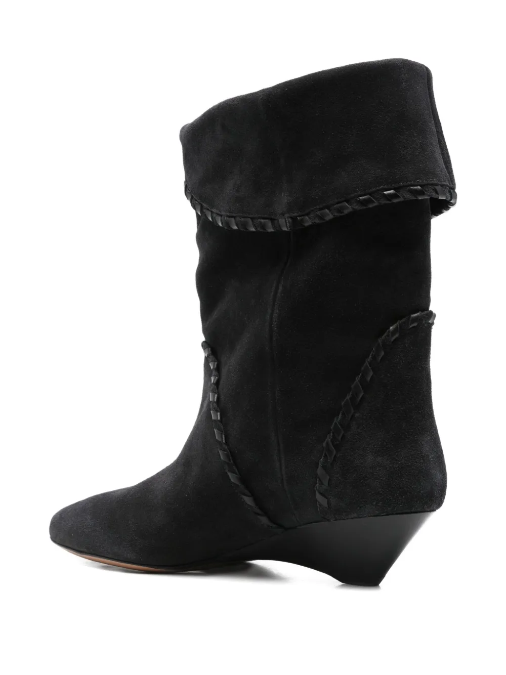 ISABEL MARANT 50mm Edoa braided-trim boots Black