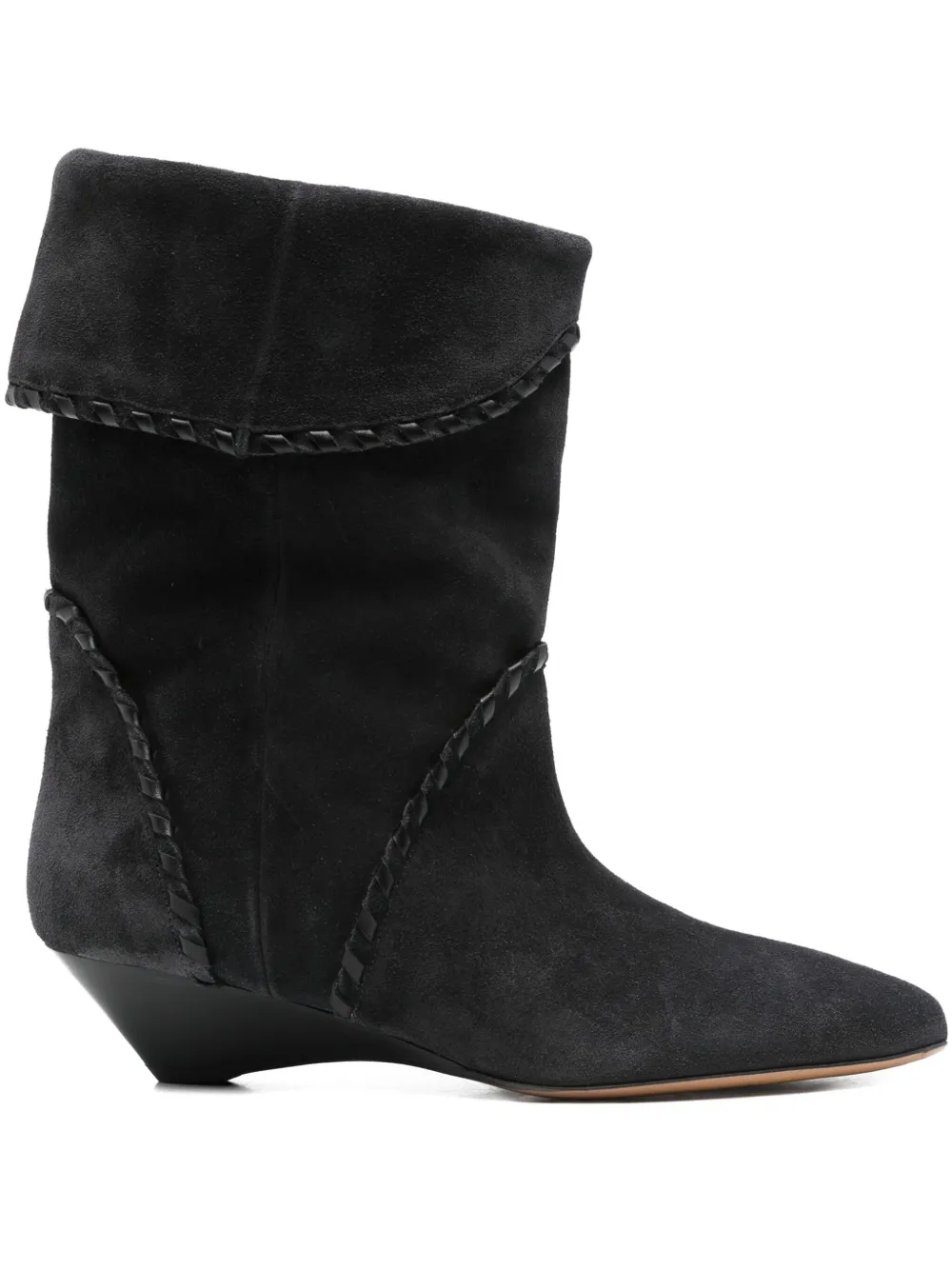 ISABEL MARANT 50mm Edoa braided-trim boots Black