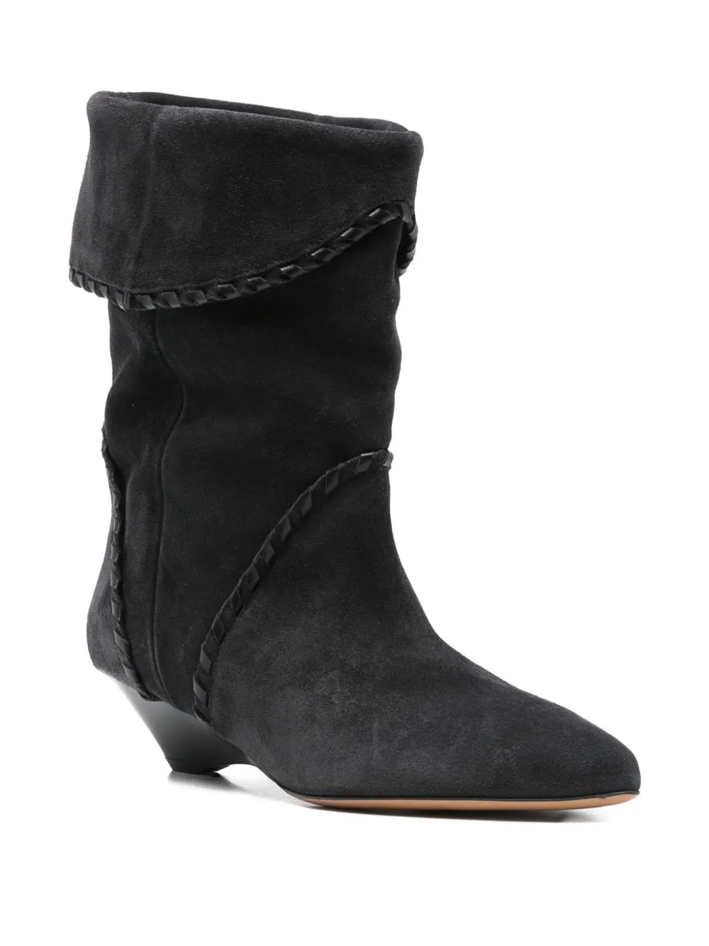 ISABEL MARANT 50mm Edoa braided-trim boots Black