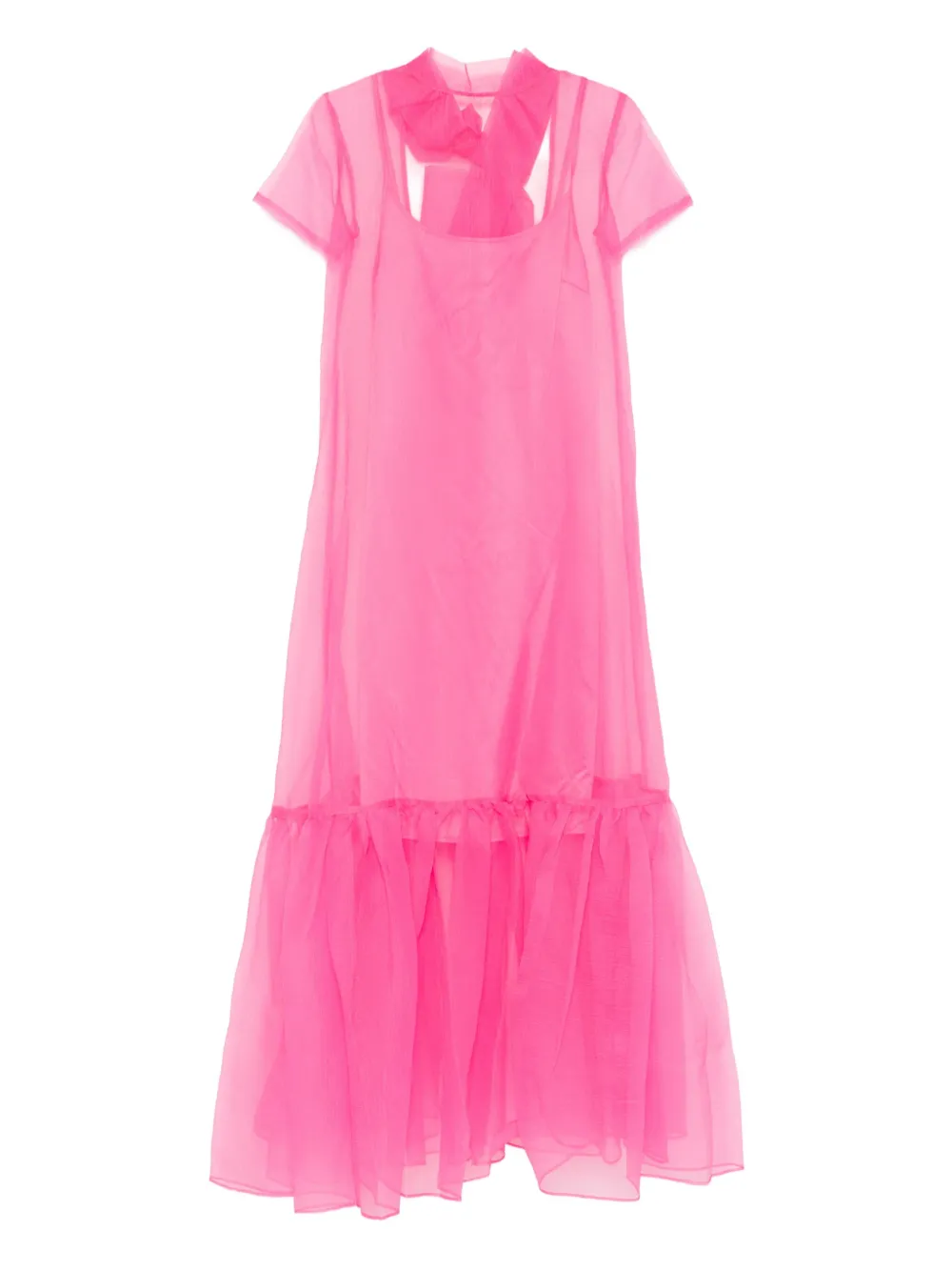 Calluna ruffled short-sleeved maxi dress