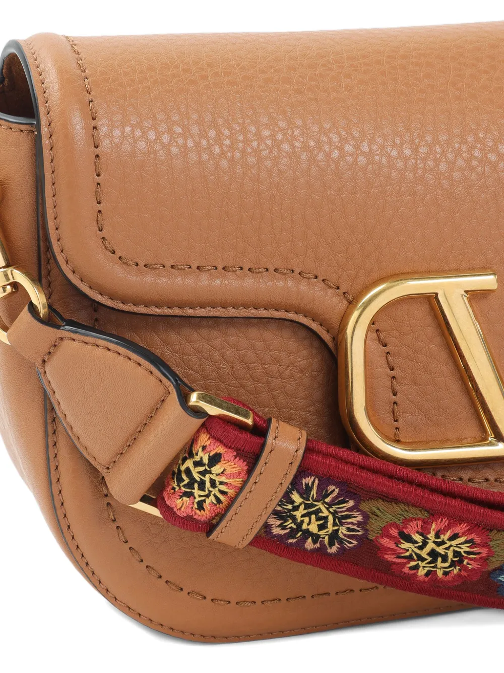 Valentino Garavani Alltime leren schoudertas Bruin