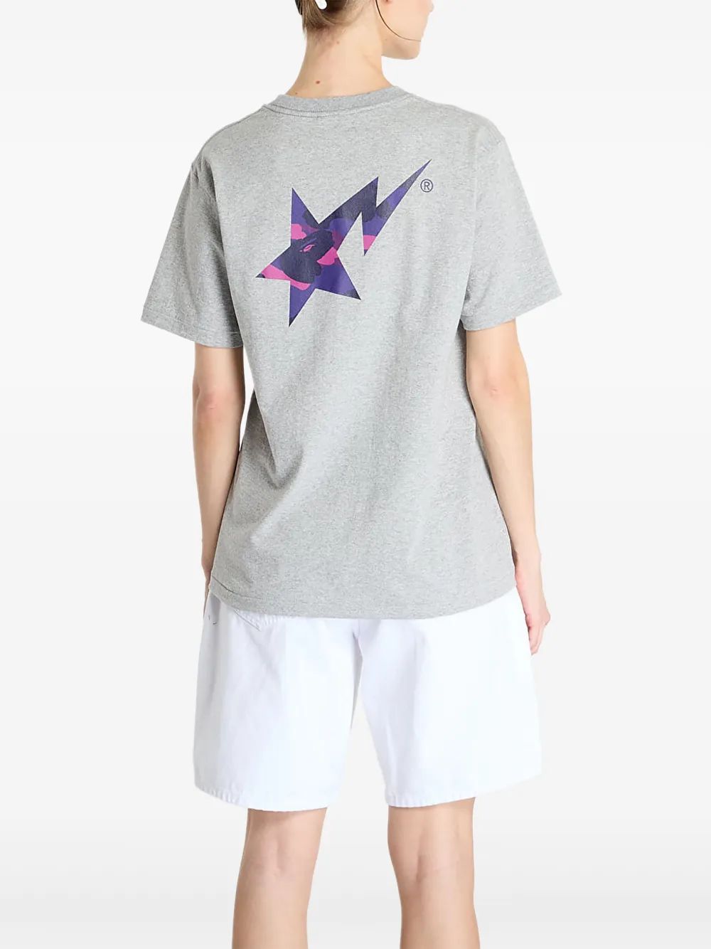 A BATHING APE T-shirt met logoprint Grijs