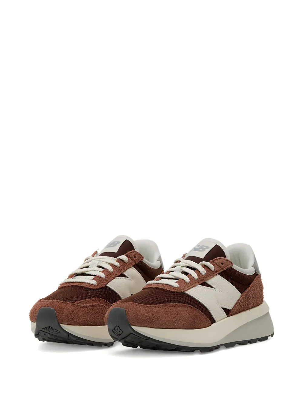 New Balance 370 suede leather sneakers Brown