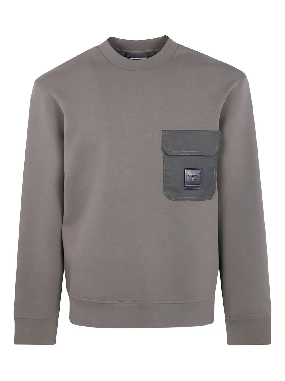 Emporio Armani patch-pocket cotton sweatshirts Zwart