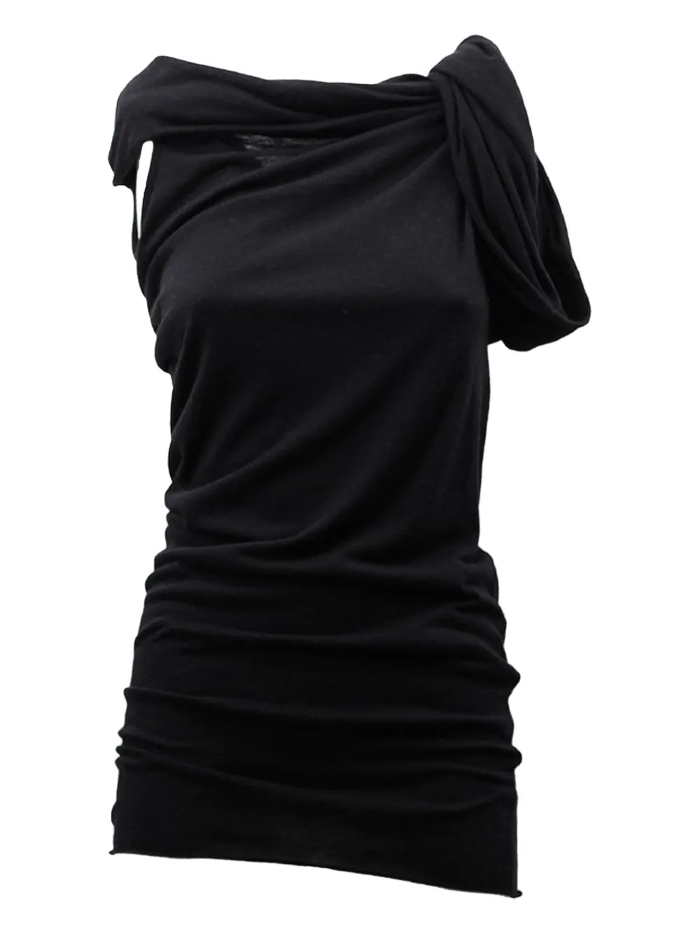 Rick Owens Draped Asymmetric Top In Black