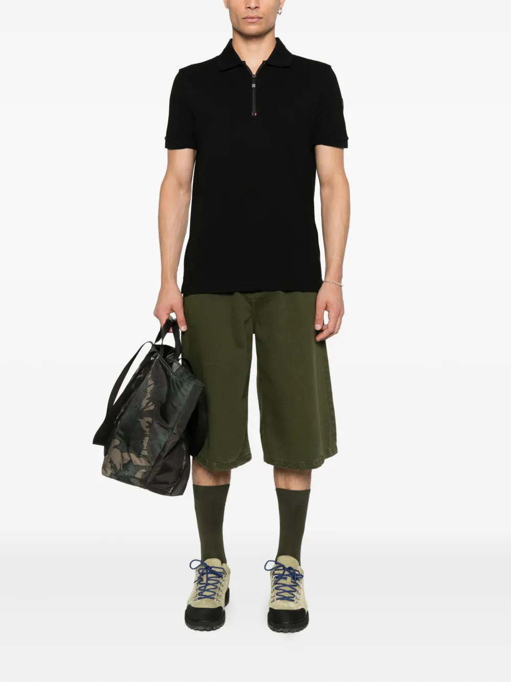 Moncler Poloshirt met rits - Zwart