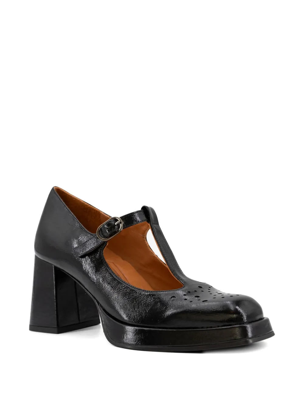 Chie Mihara 80mm T-bar block-heel pumps Black
