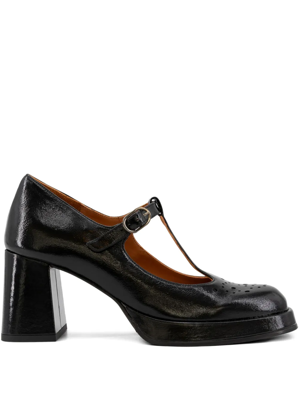 Chie Mihara 80mm T-bar Block-heel Pumps In Black