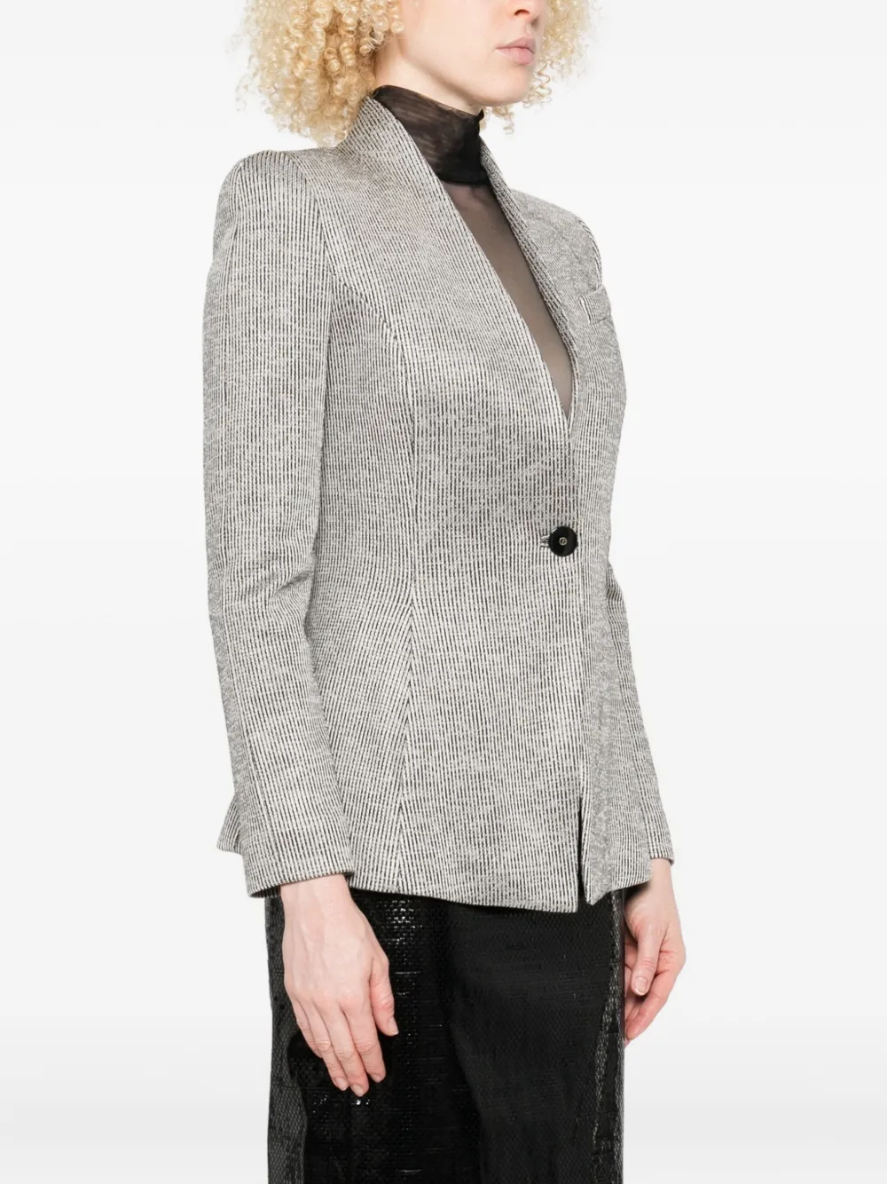 Giorgio Armani single-breasted blazer Beige