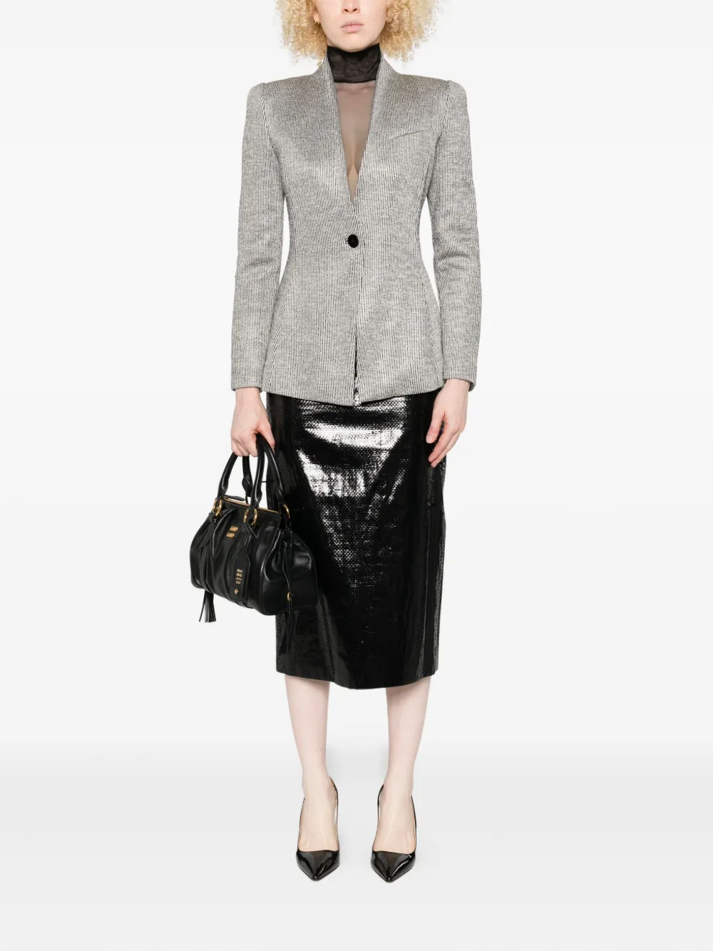 Giorgio Armani single-breasted blazer Beige