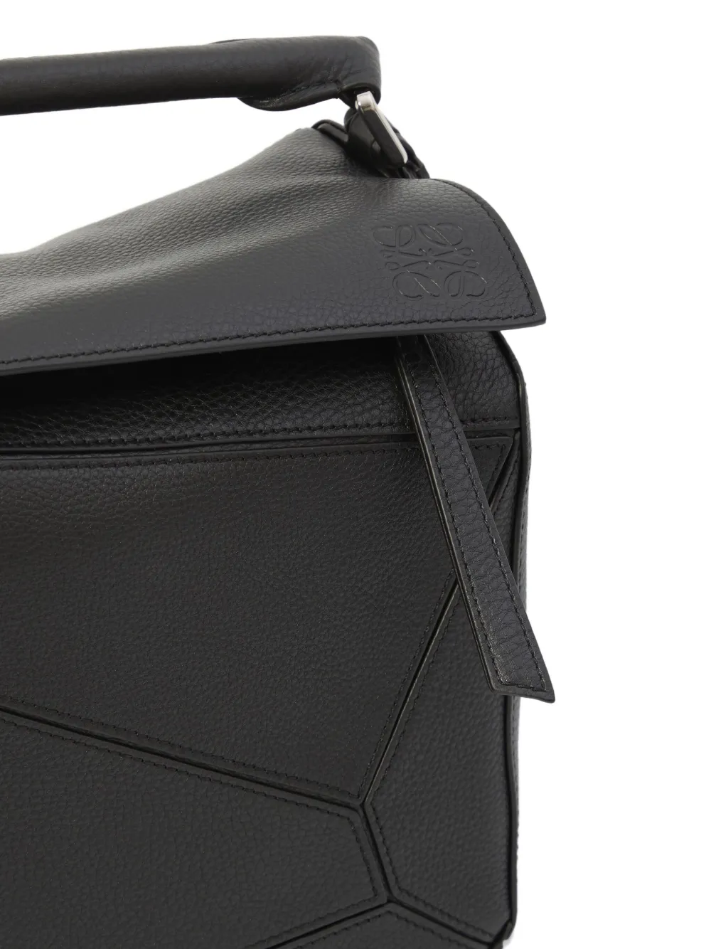 LOEWE Grote Puzzle Edge kalfsleren shopper Zwart