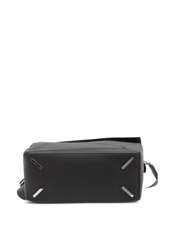 LOEWE Large Puzzle Edge Calfskin Leather Tote Bag | Black | FARFETCH