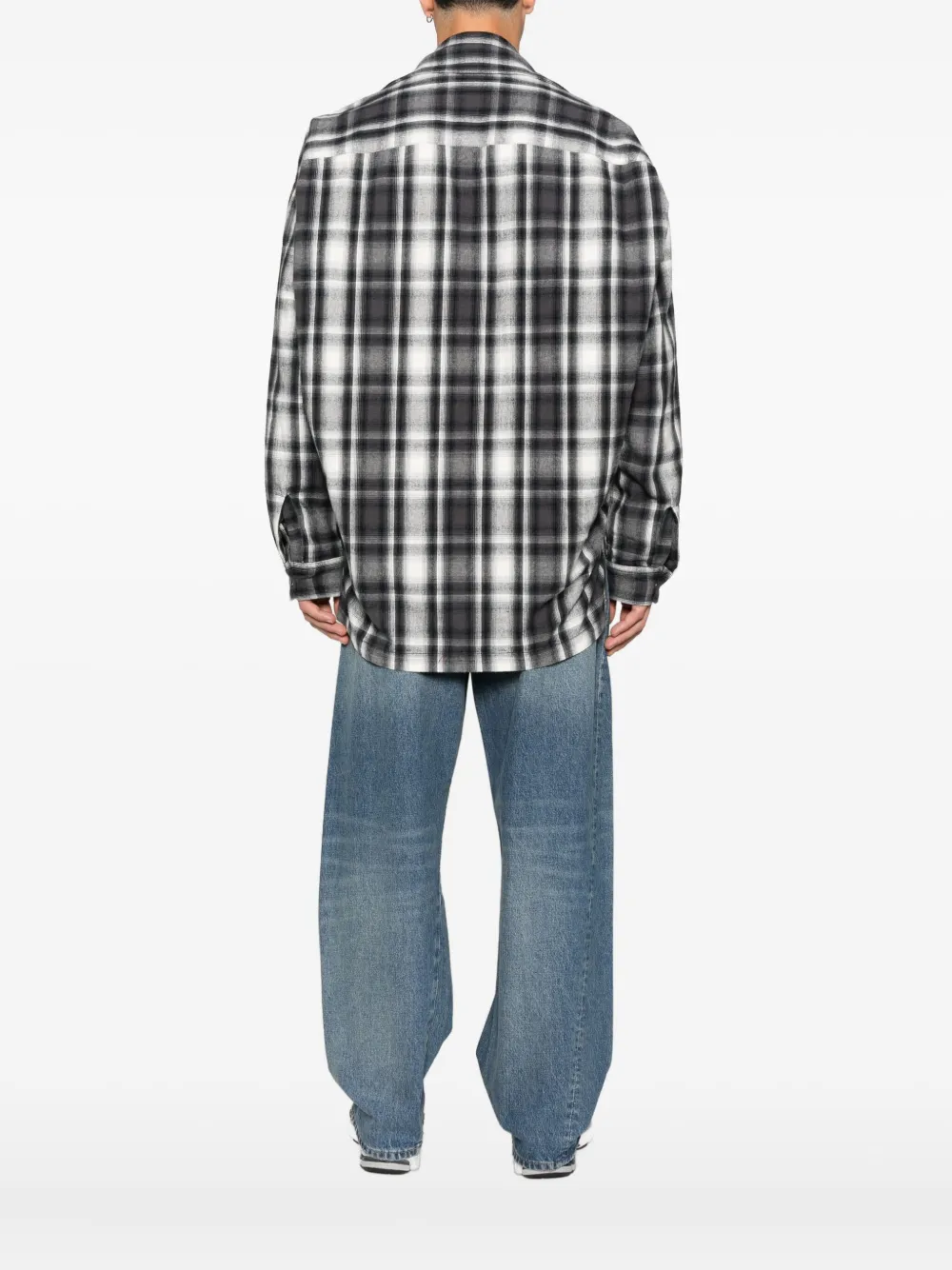 Maison MIHARA YASUHIRO checked overshirt Grijs
