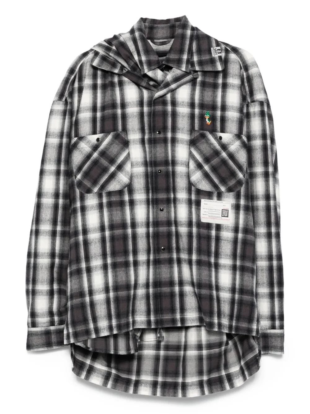 Maison MIHARA YASUHIRO checked overshirt Grijs