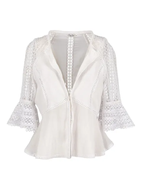 Vintage macramé bell-sleeve blouse