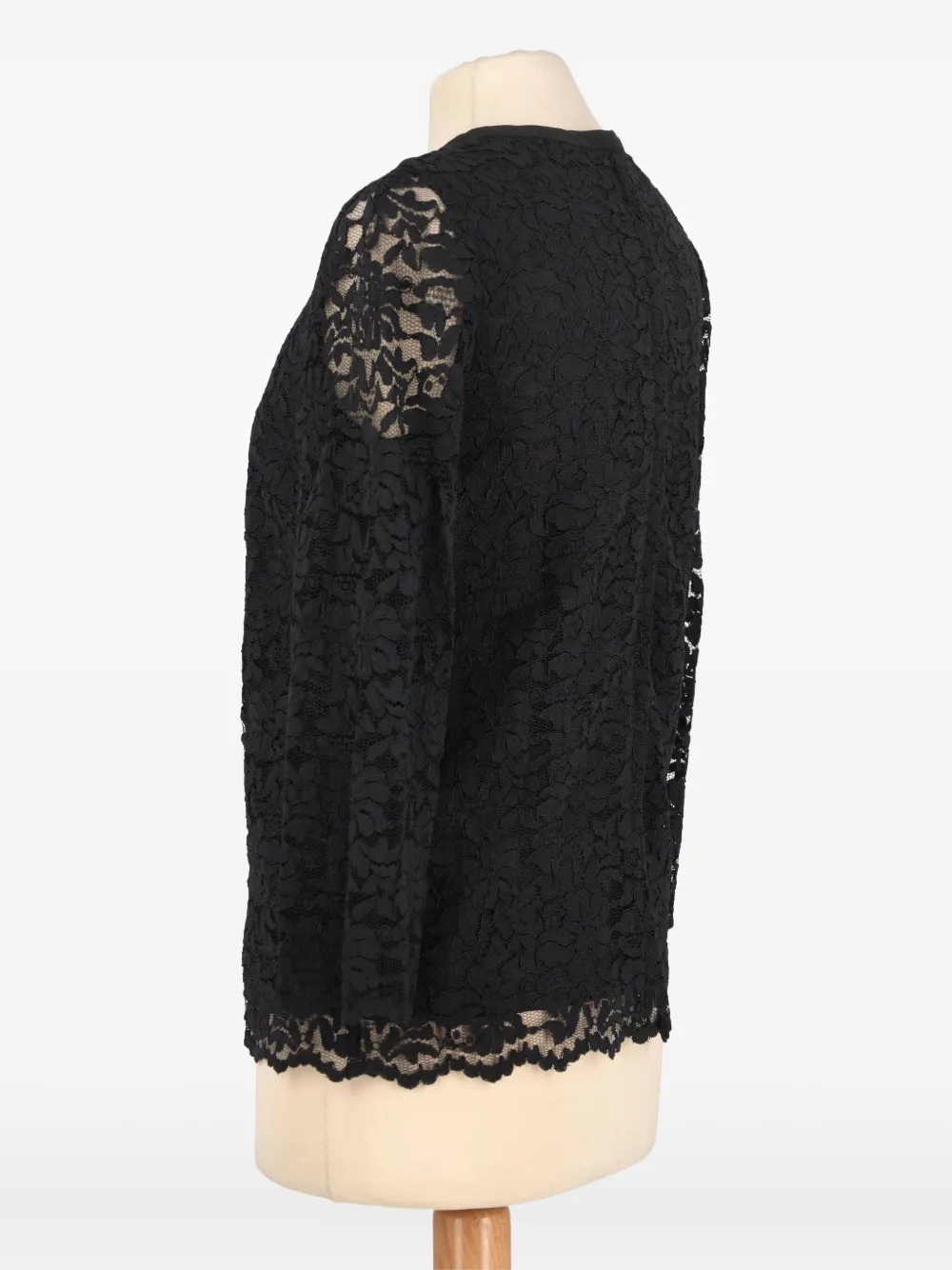 Pre-owned Dolce & Gabbana Lace-overlay Bow-detailing Blouse In Black