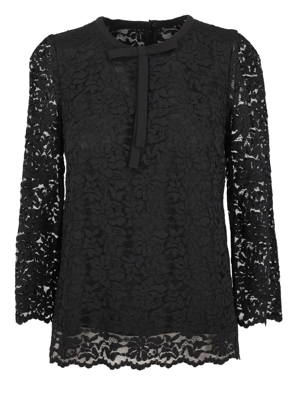 Dolce & Gabbana lace-overlay bow-detailing blouse | Black | Image 1