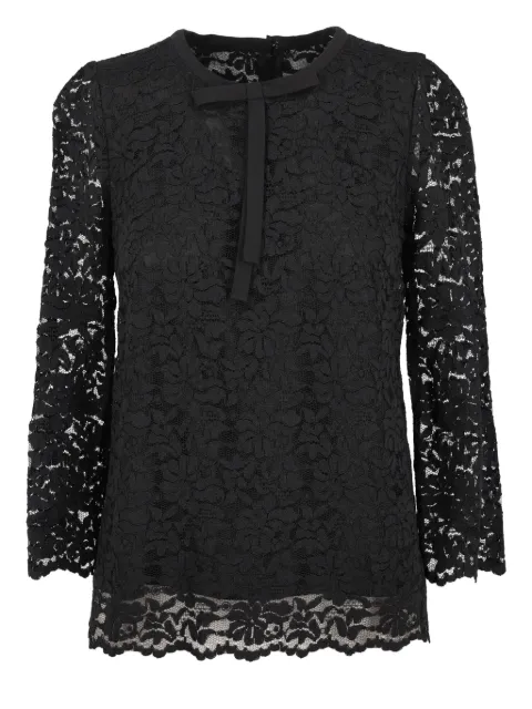 Dolce & Gabbana lace-overlay bow-detailing blouse
