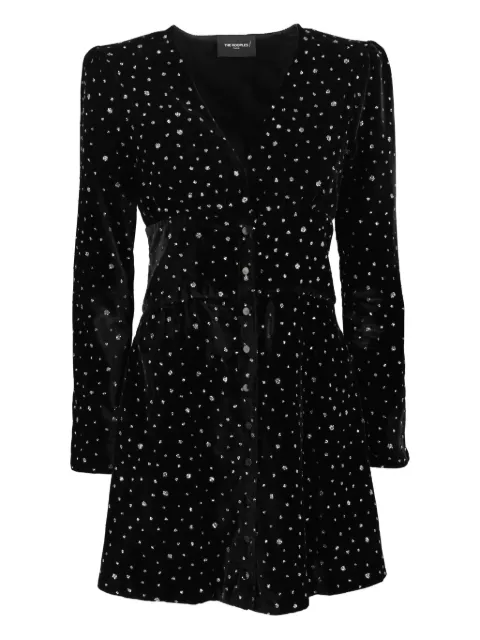 Vintage rhinestone-embellished velvet dress