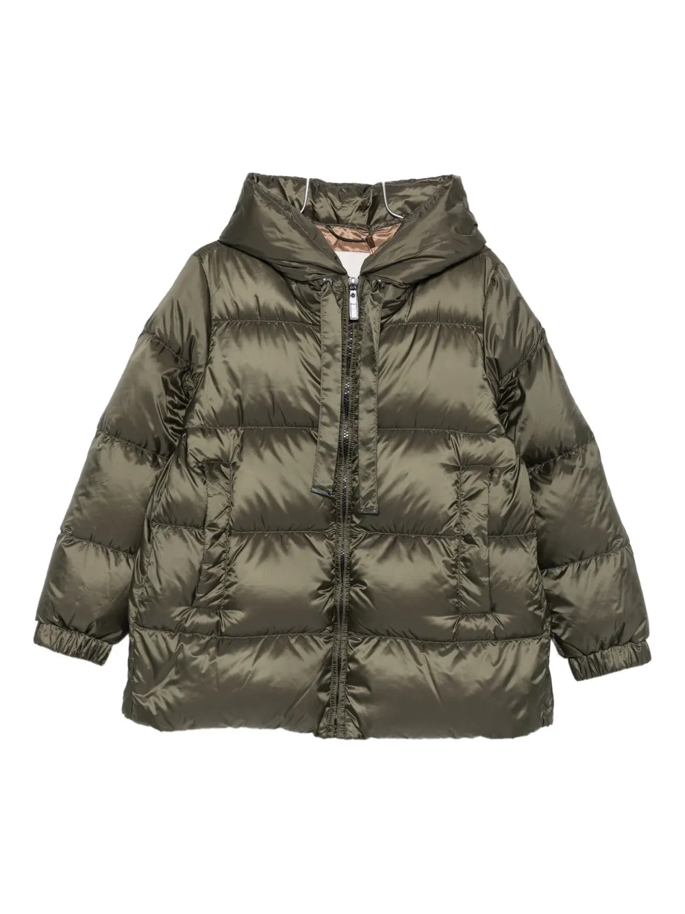 Max Mara The Cube Seia Hooded Down Jacket In Green