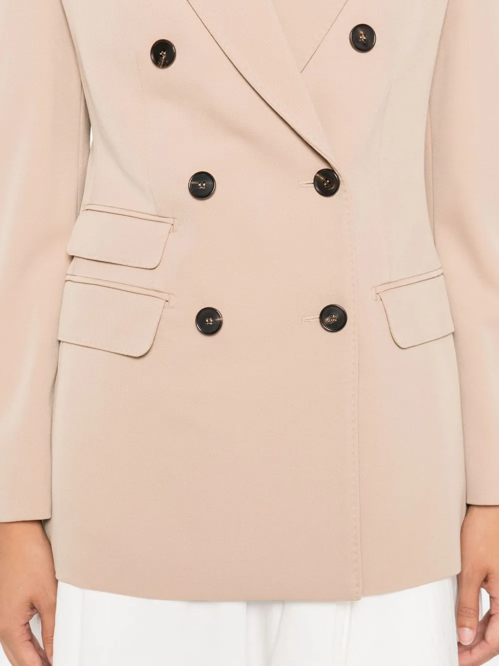Max Mara Blazer met dubbele rij knopen Beige