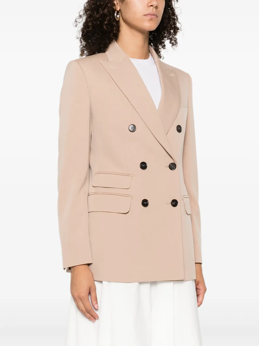 Max Mara Blazer met dubbele rij knopen Beige
