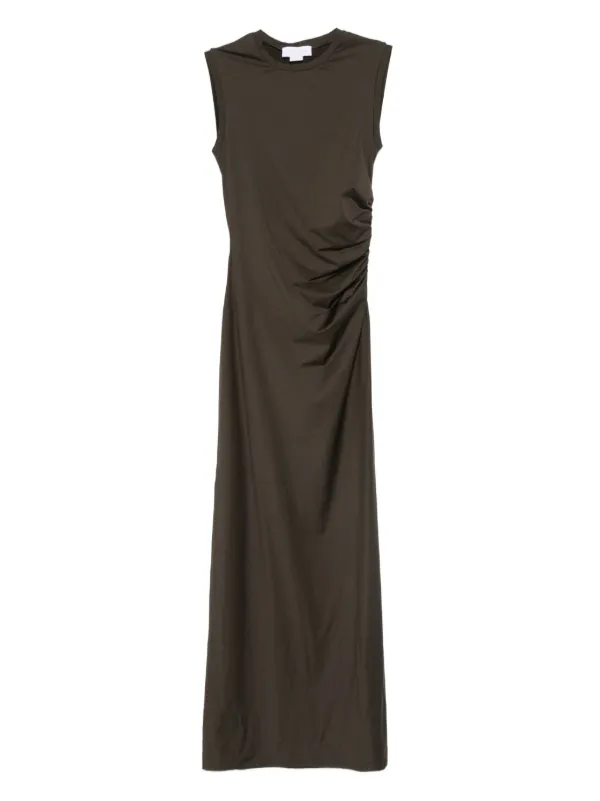 stella mccartney dress green Stella McCartney Green Sleeveless Silk Cut Out Maxi Dress Size IT 42 ( –  Sellier main image 1