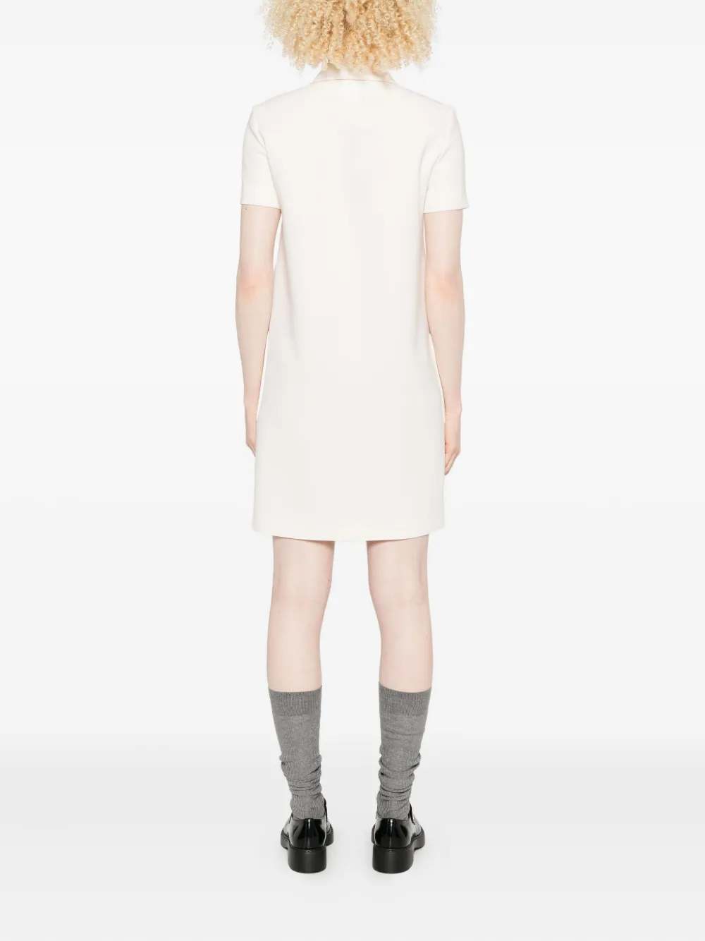 Max Mara gold-button polo dress Beige