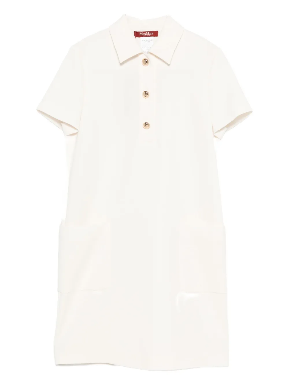 Max Mara gold-button polo dress Beige