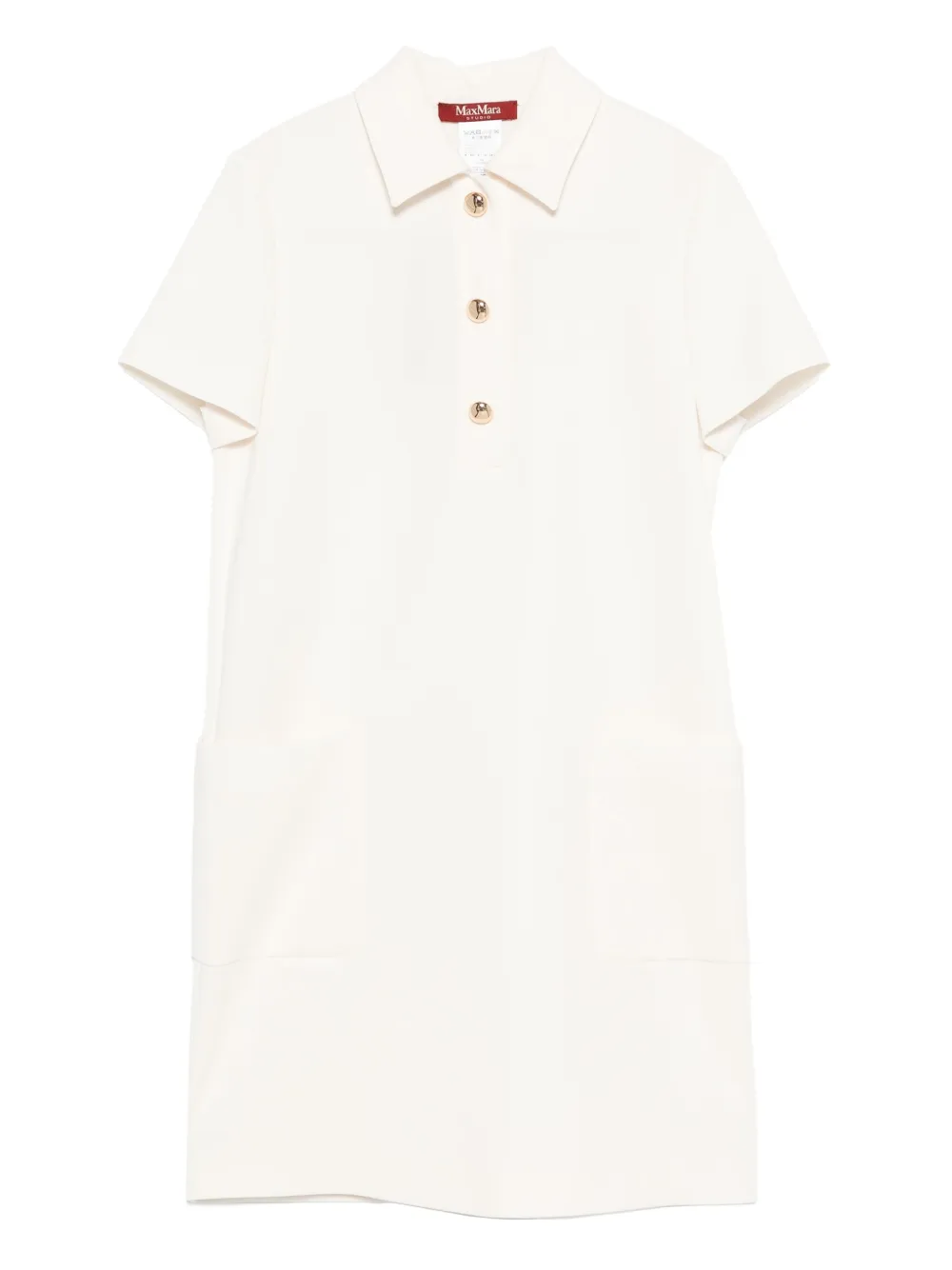 Max Mara gold-button polo dress Beige