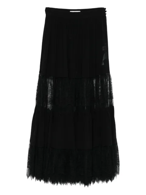 Chloé tiered lace-trimmed maxi skirt