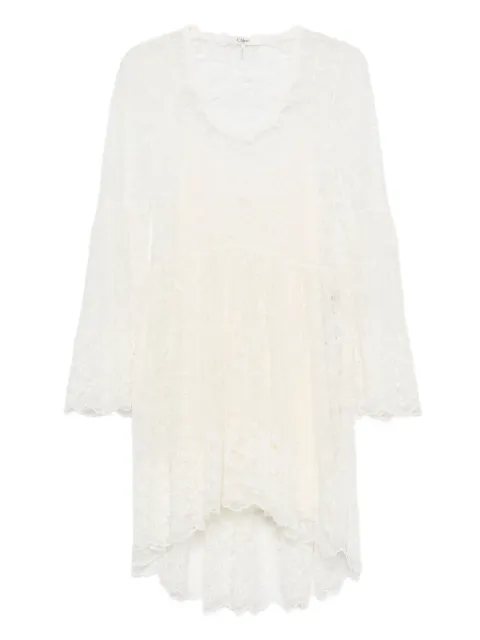 Chloé lace bell-sleeve mini dress