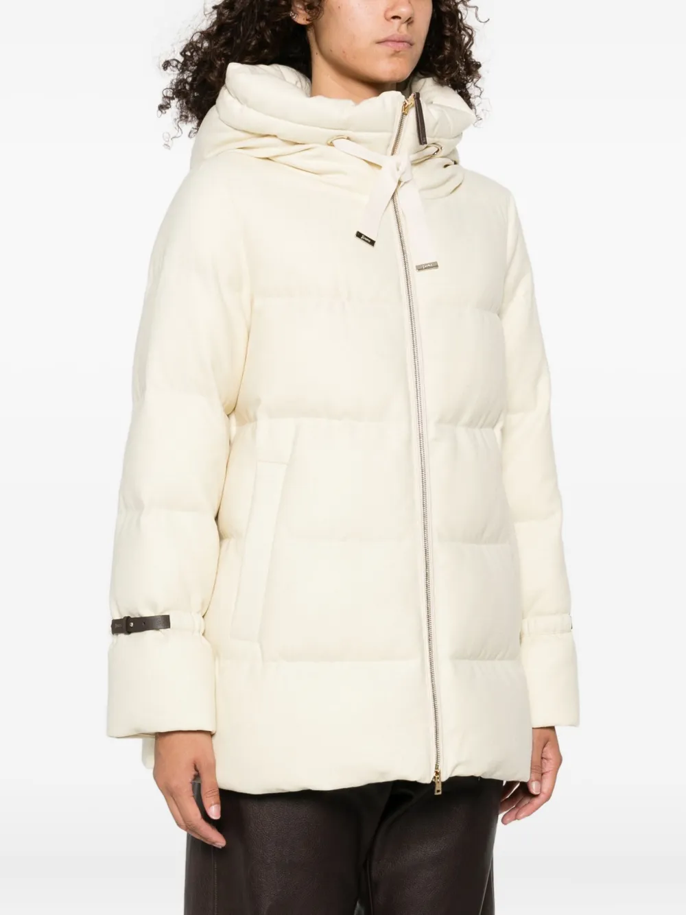 Herno hooded quilted jacket Beige