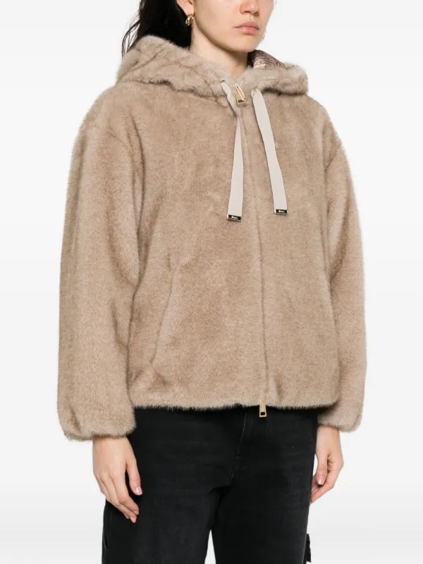 Herno Hooded faux-fur Jacket | Brown | FARFETCH
