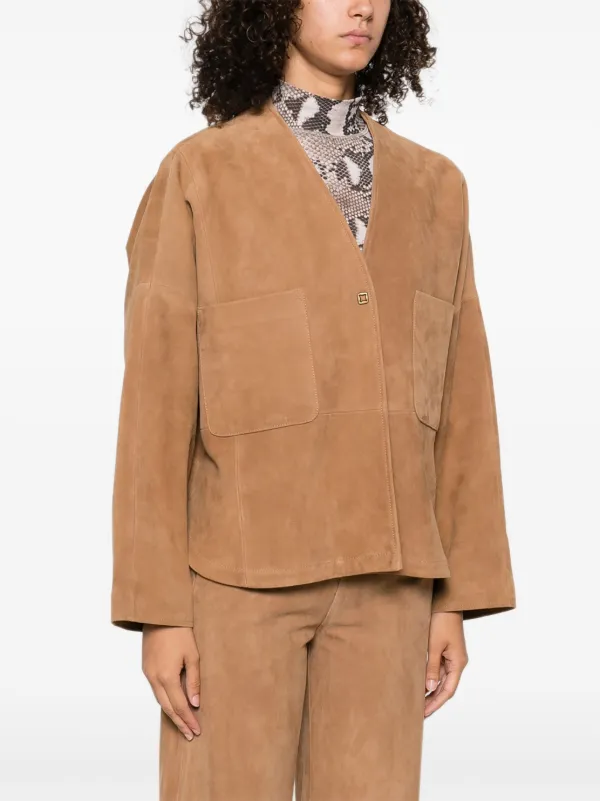 Forte Forte Suede Jacket | Neutrals | FARFETCH JO