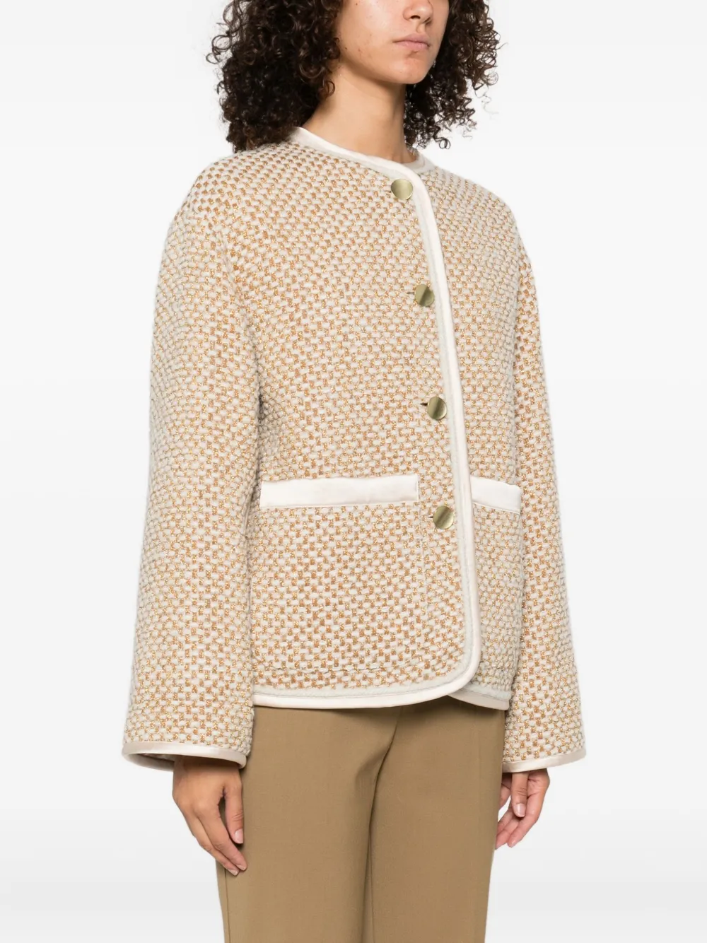 Forte welt-pockets jacket Beige